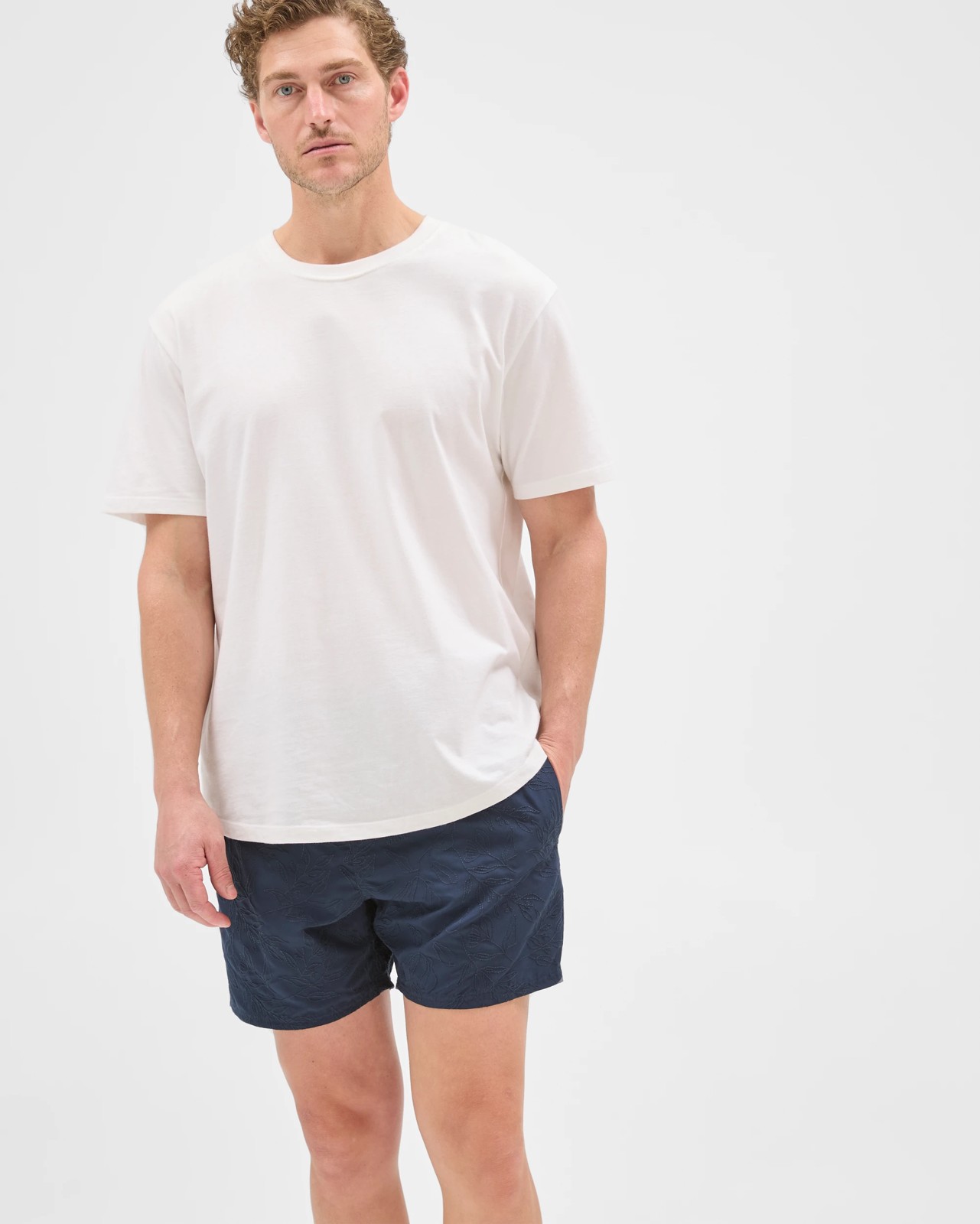Embroidered Volley Shorts - Navy 2 of 5