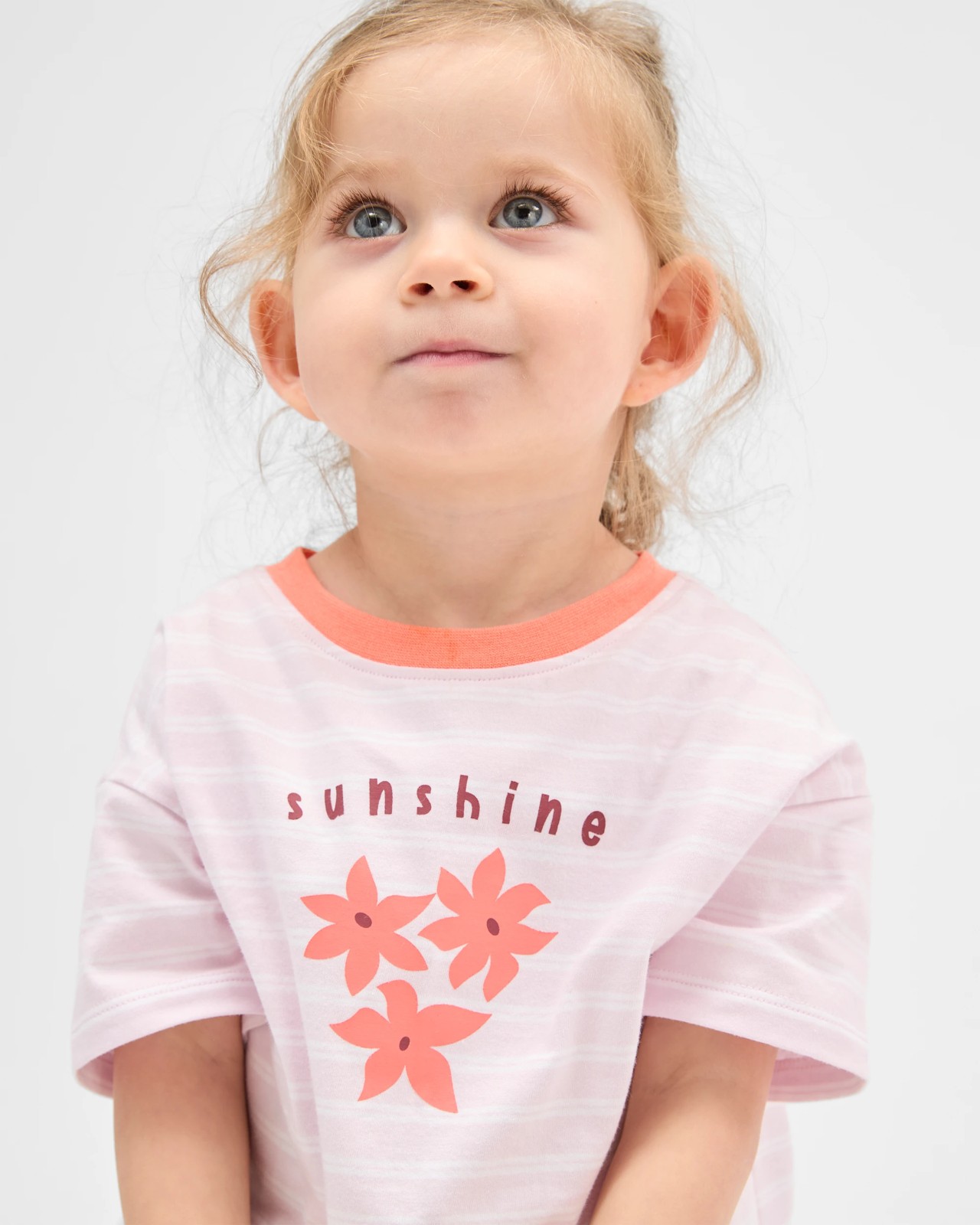 Baby Organic Cotton Placement Print Oversized T-Shirt - Sunshine Stripe Lila 3 of 5