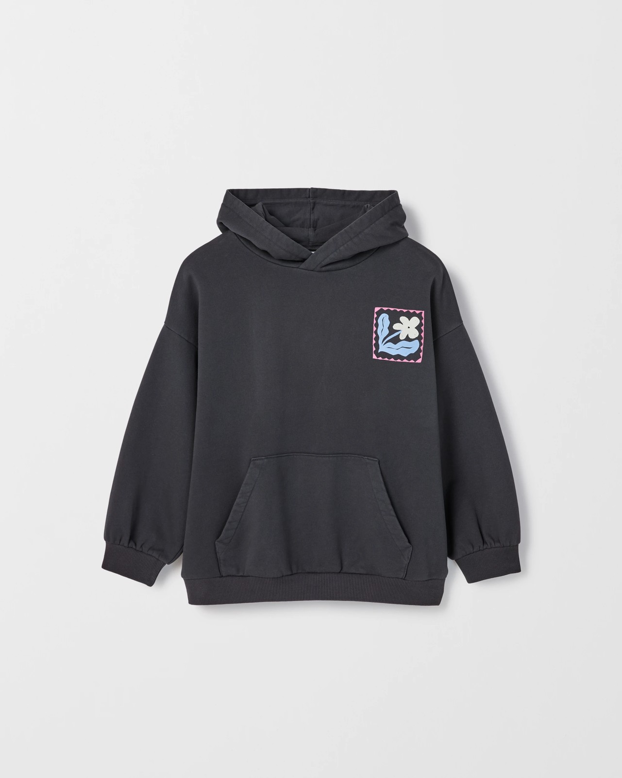 Australian Cotton Blend Fashion Washed Hooded Jumper - Charcoal 5 of 5