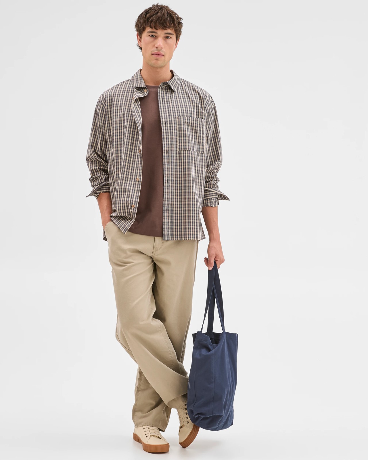 Commons Australian Cotton Business Shirt - Black Check 2 of 6