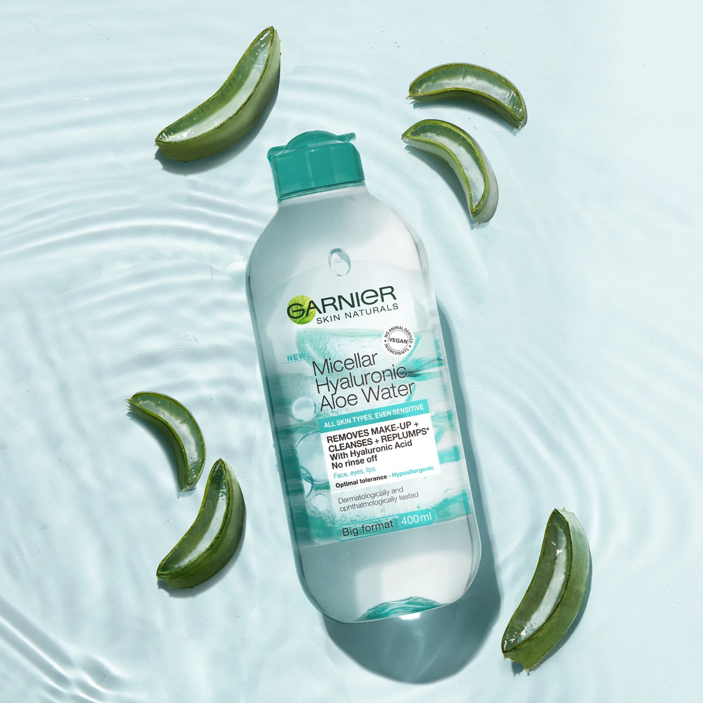 Garnier SkinActive Micellar Cleansing Water All-in-1 - Hyaluronic Acid & Aloe Vera 2 of 6