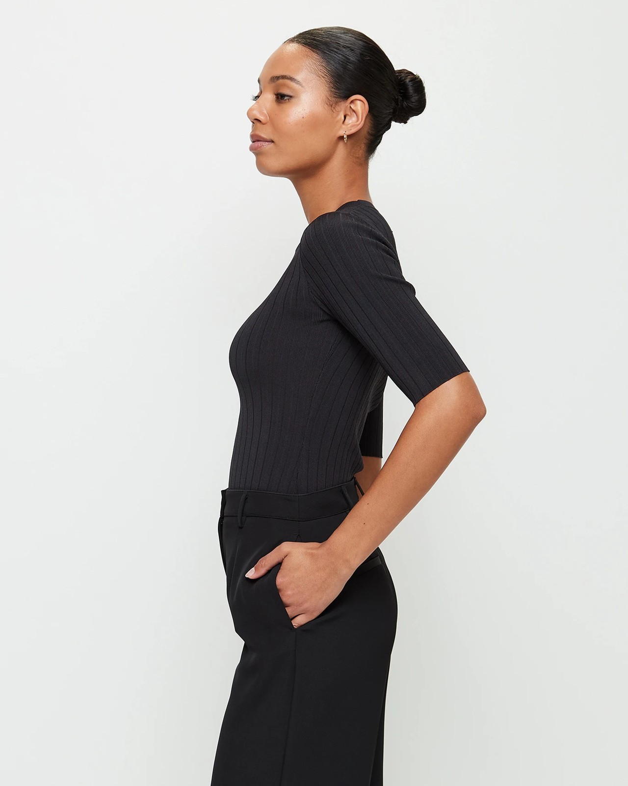 Fashion Boat Neck Rib Top - Preview 3 of 6