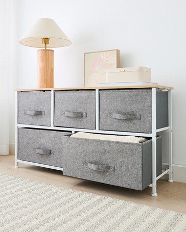 5 Drawer Chest, Grey - Anko