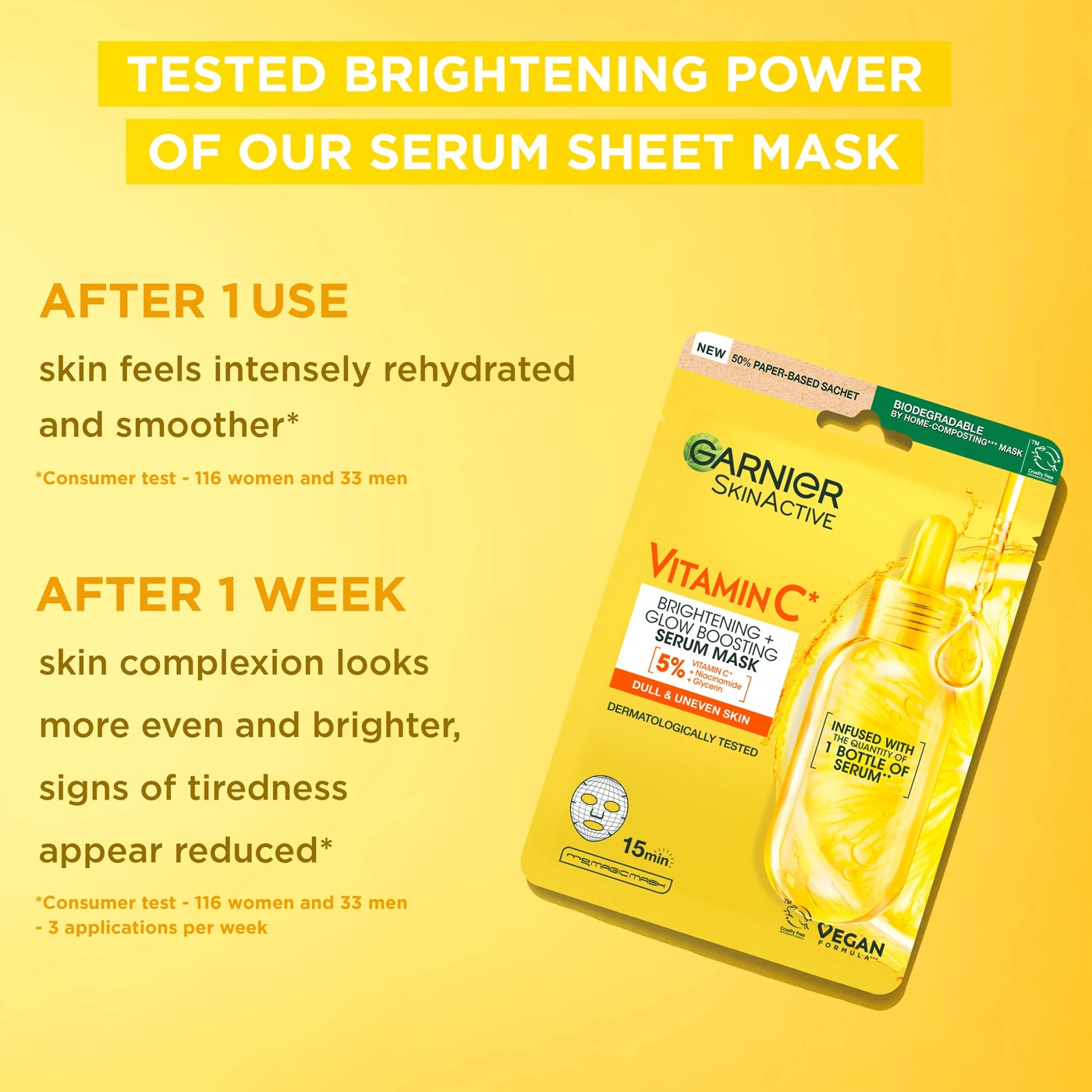 Garnier SkinActive Sheet Mask - Vitamin C and Hyaluronic Acid 4 of 5