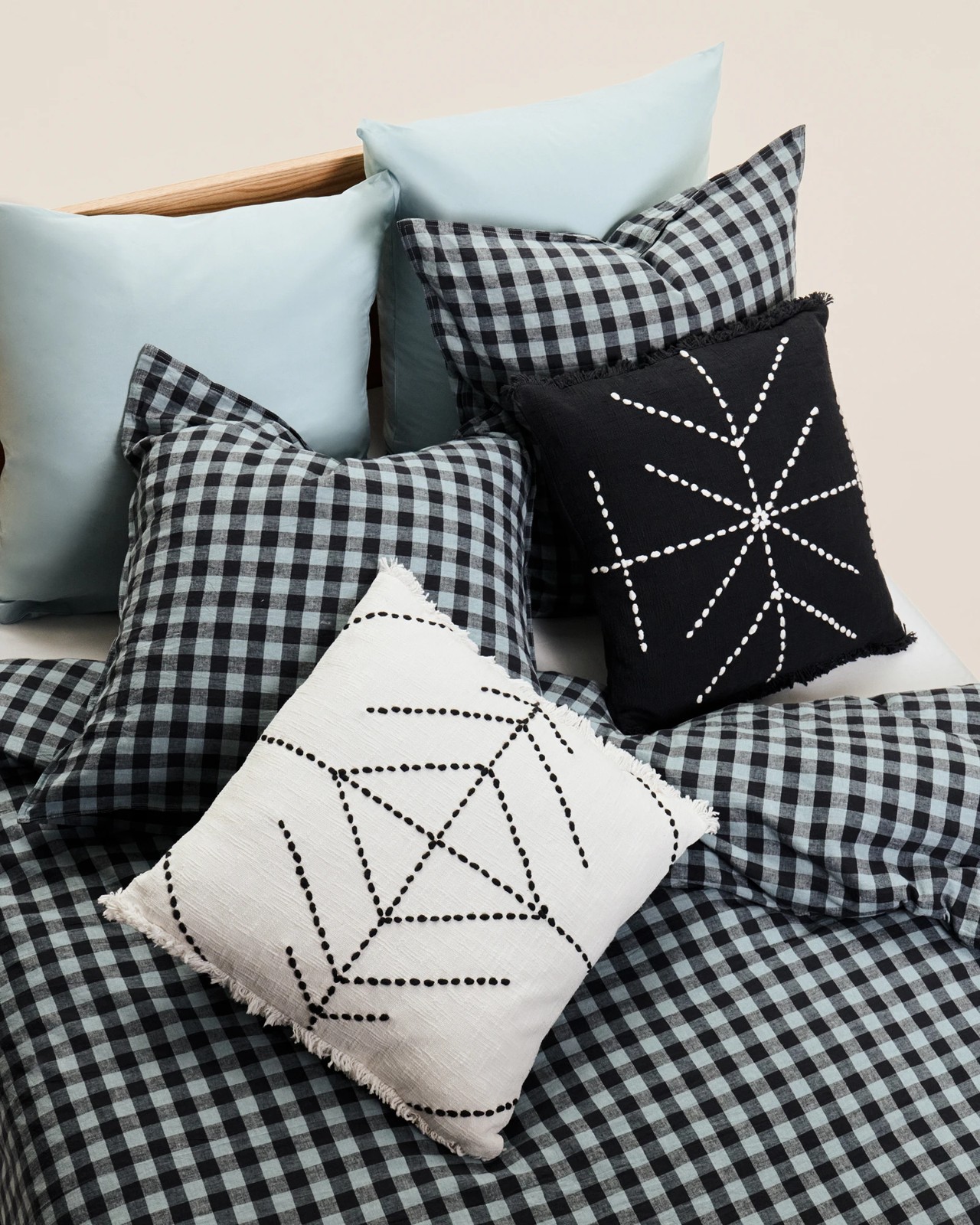 Darby Gingham Linen/Cotton Quilt Cover Set 5 of 6