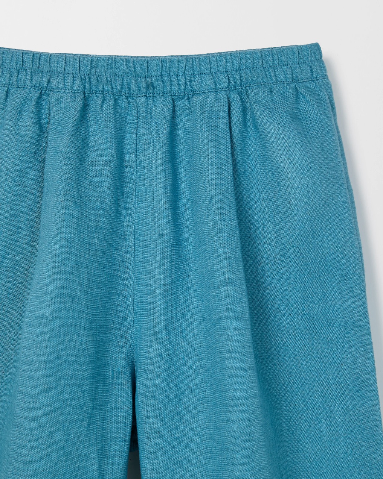 European Linen Wide Leg Co-Ord Pants - Teal 2 of 2