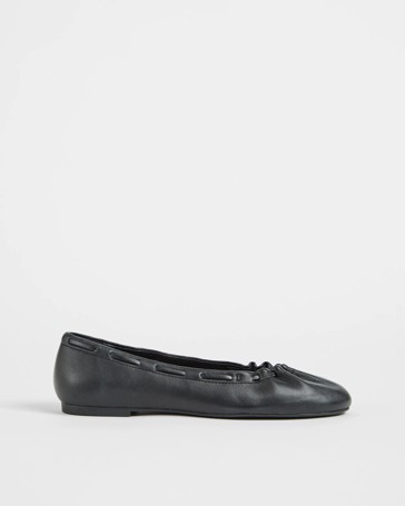 Gomez Genuine Suede Leather Gathered Ballet Flats