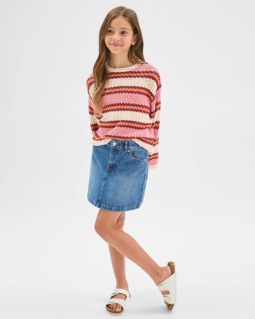 Heart Pocket Denim Skirt