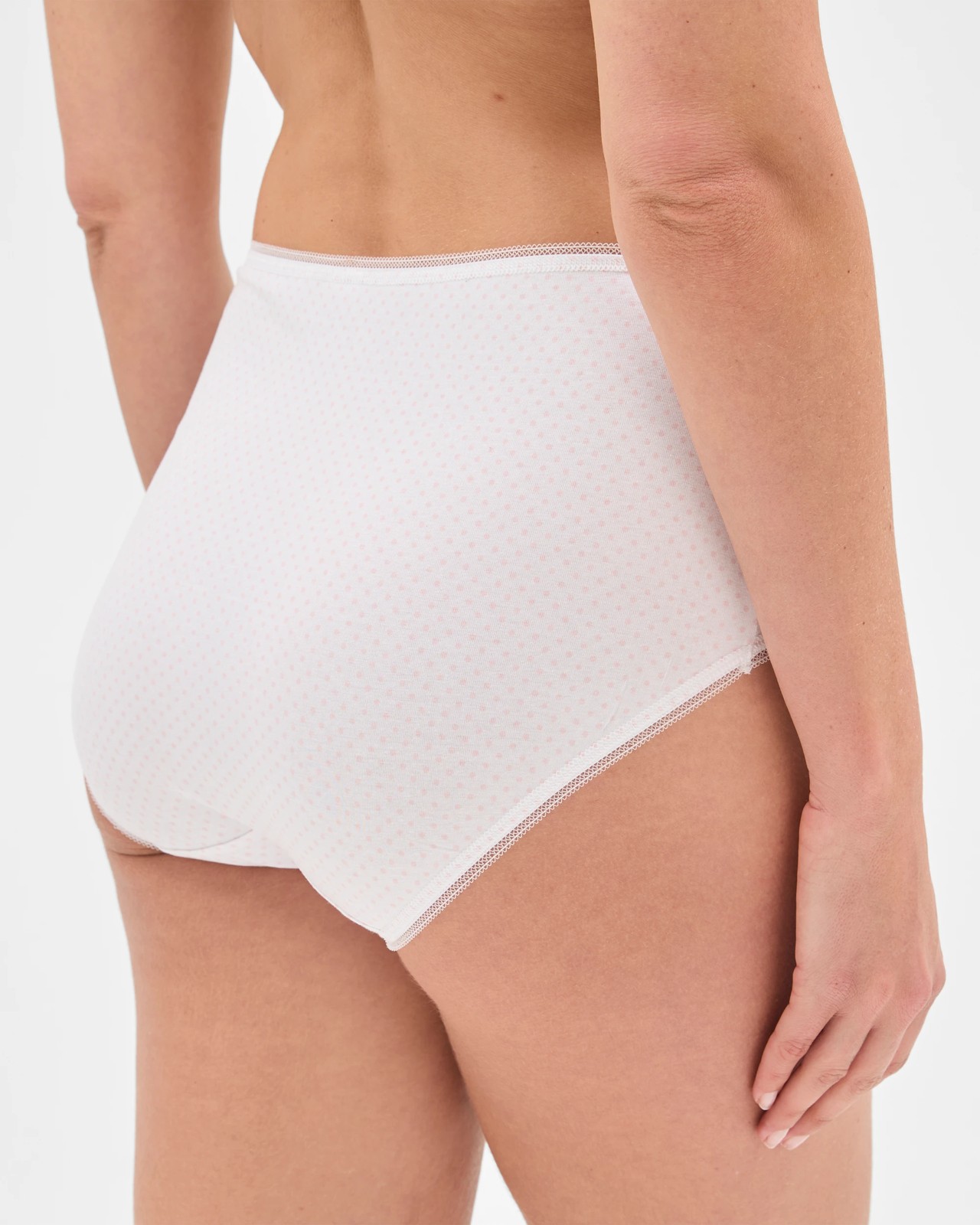 Australian Cotton 5 Pack Midi Briefs - Neutral Polka And Stripe 4 of 5