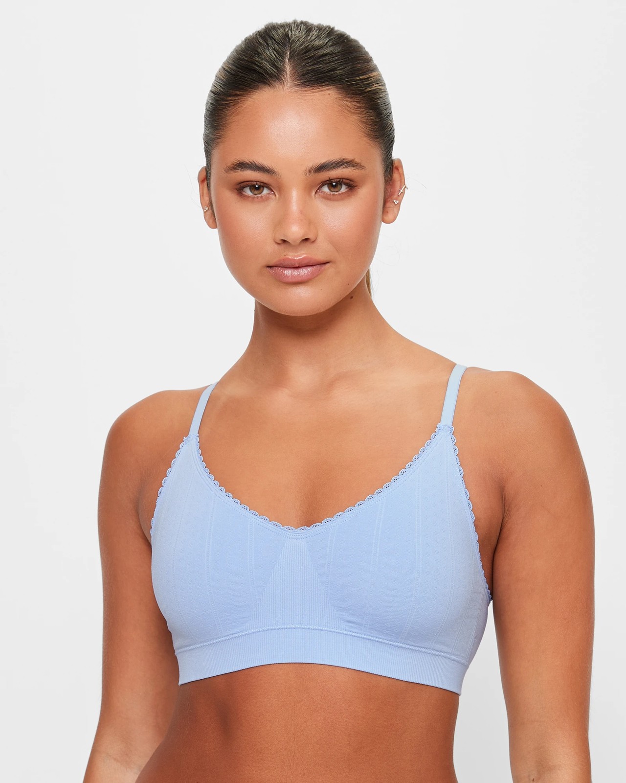 PLAY Blue Printed Sports Bra|151278201-Chambray-Blue