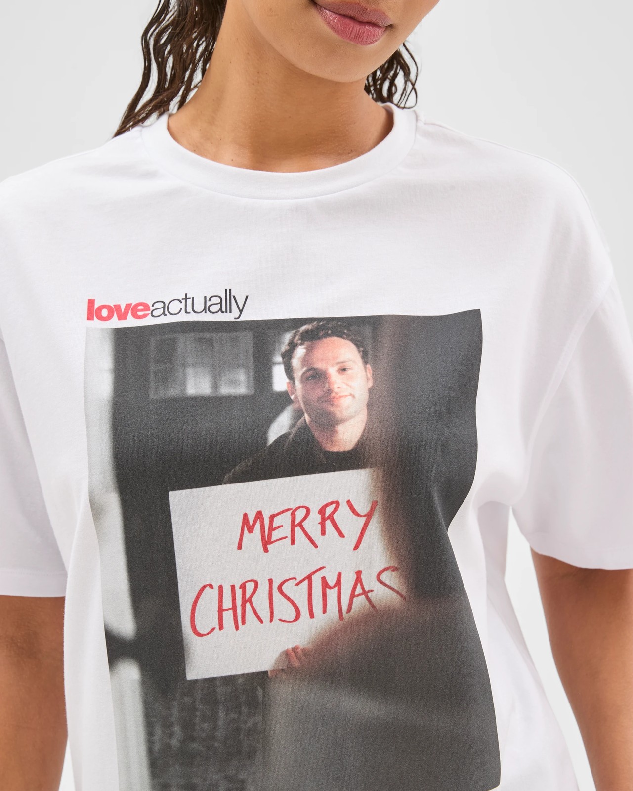 Licensed Love Actually Australian Cotton Christmas Oversized T-Shirt 3 of 5