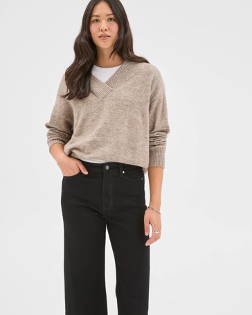 Kelsey Crop Length Wide Leg Denim Jeans
