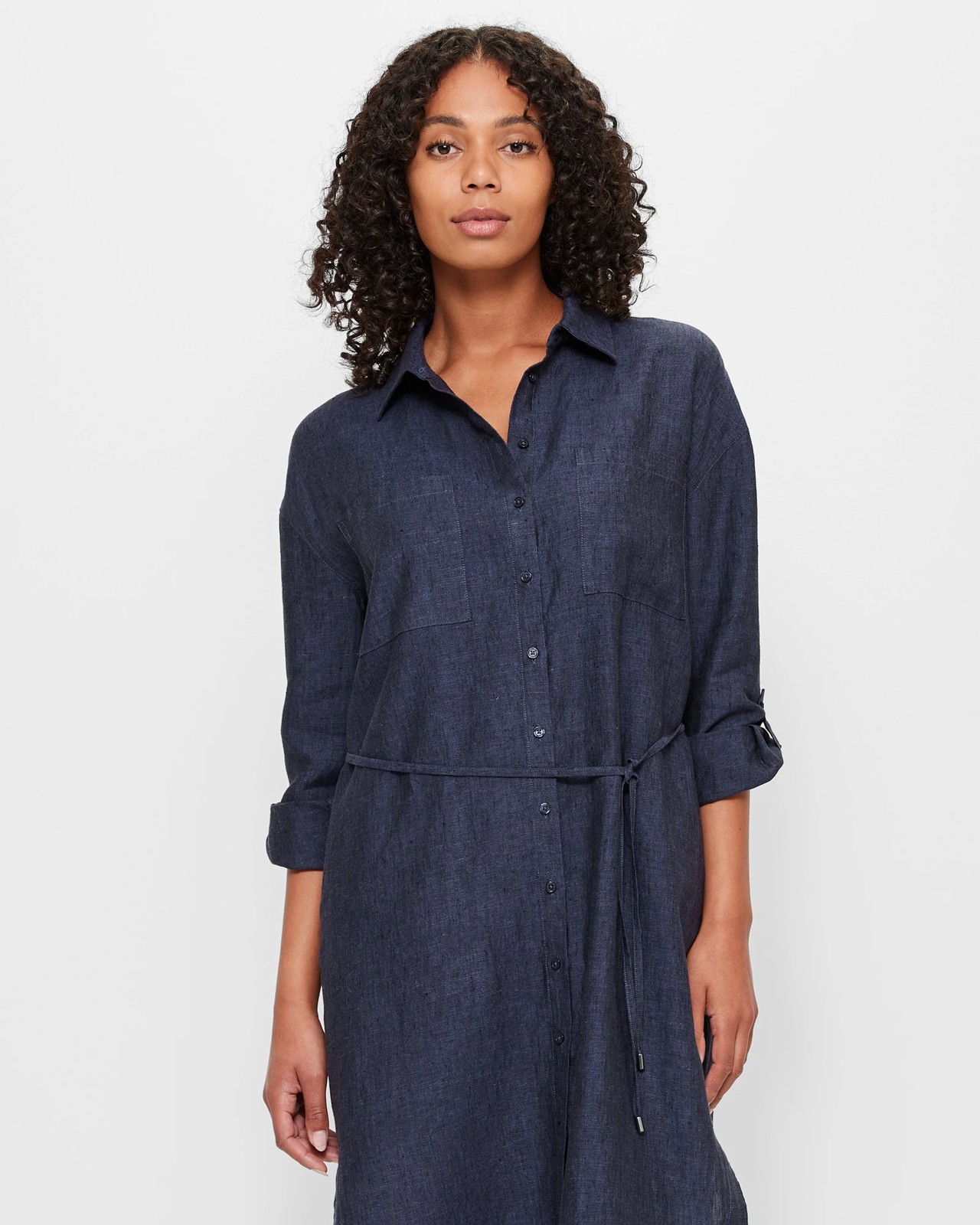 European Linen Midi Shirt Dress | Target Australia