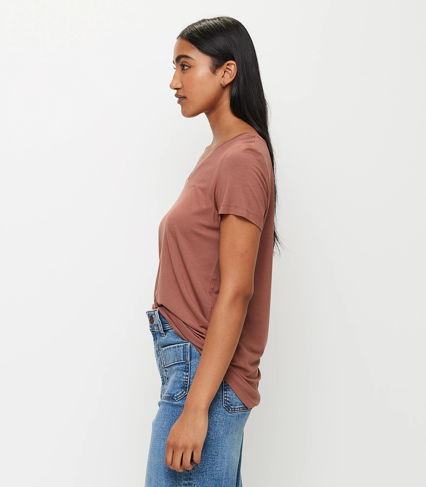 Modal/Elastane V-Neck T-Shirt | Target Australia