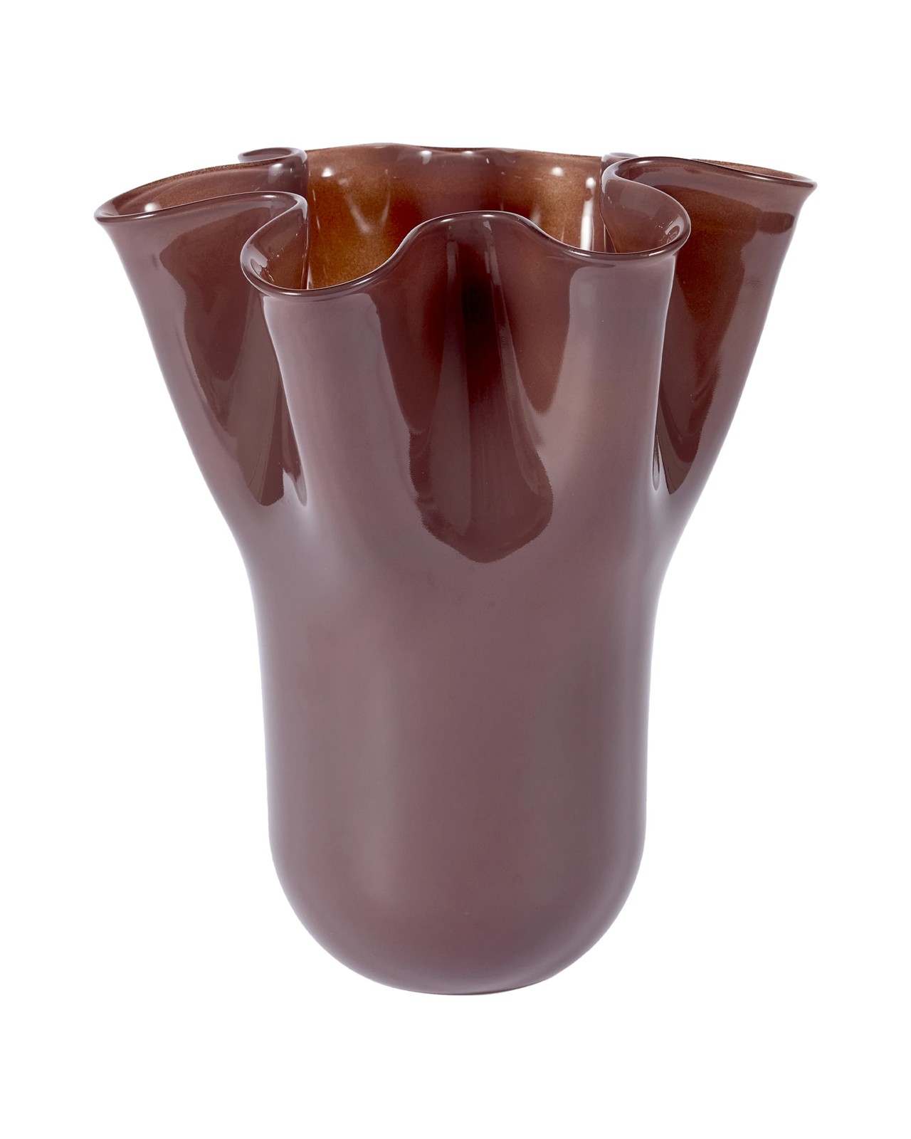 Anko Brown Ruffle Glass Vase 3 of 5
