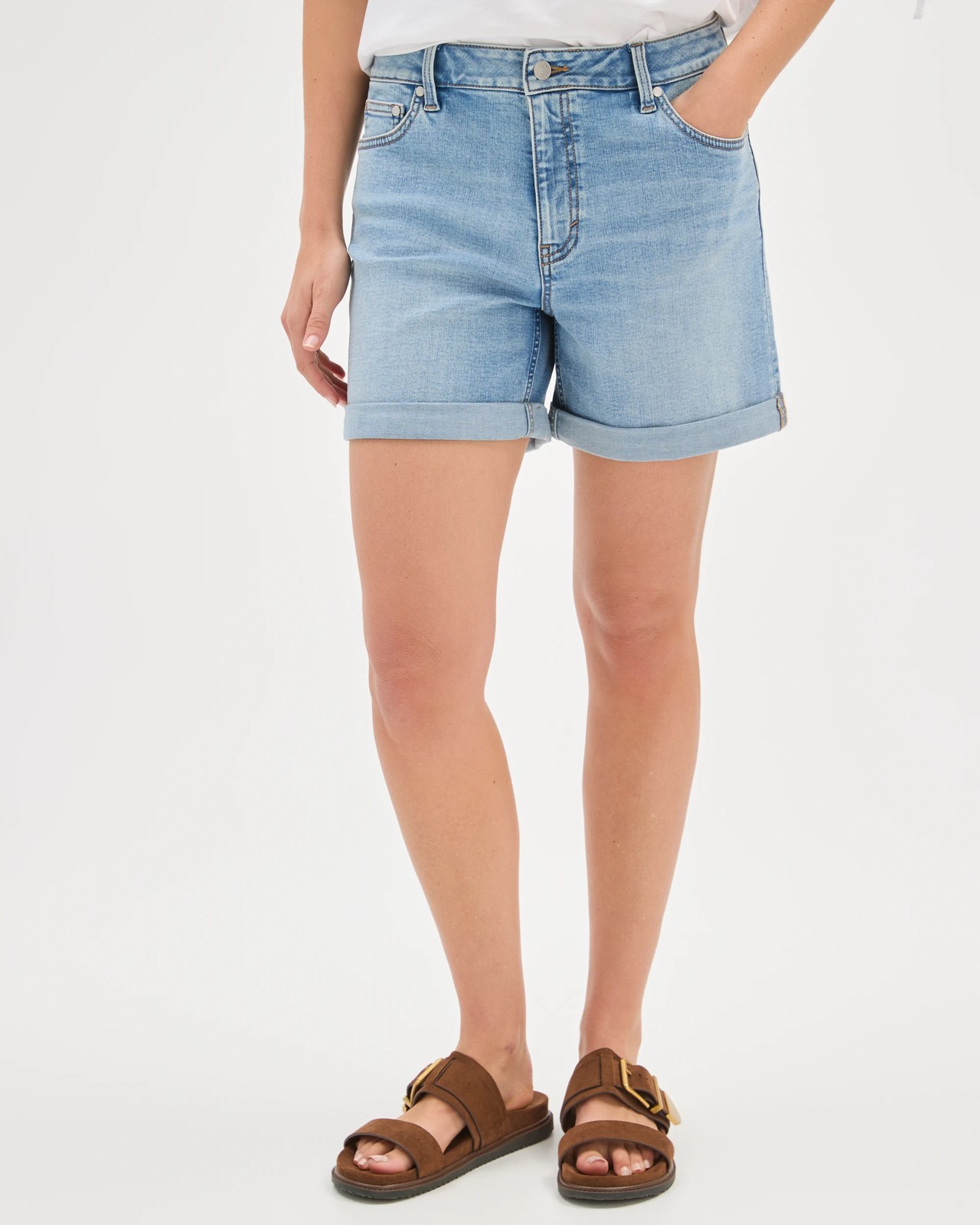 Roll Cuff Denim Shorts 5 of 5
