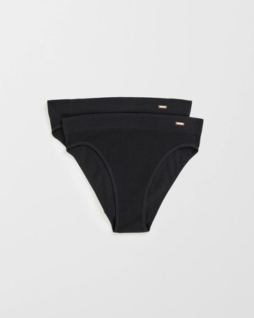 Lily Loves 2 Pack Ribbed Seamfree High Waisted Bikini Briefs