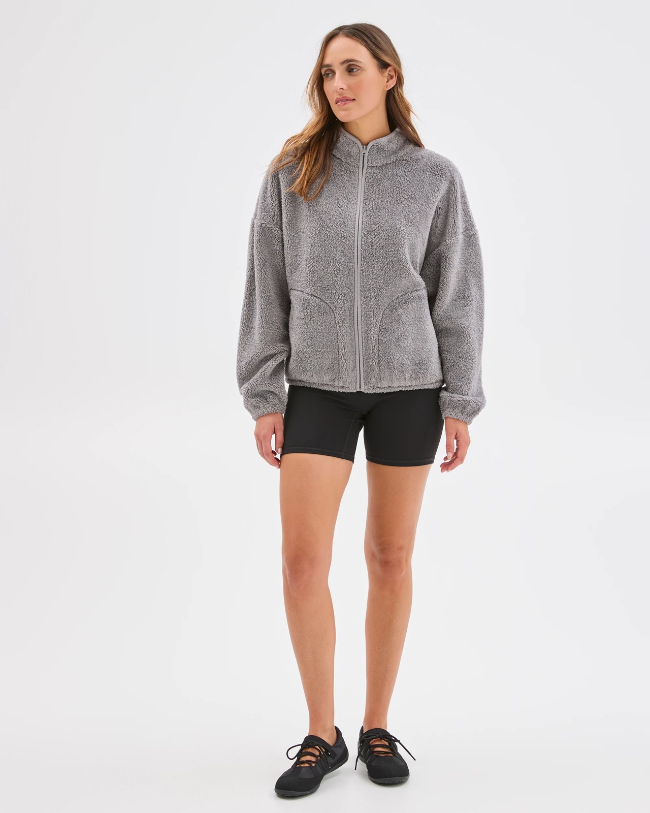 Active Sherpa Zip Through Jacket - Grey Marle 3 of 5