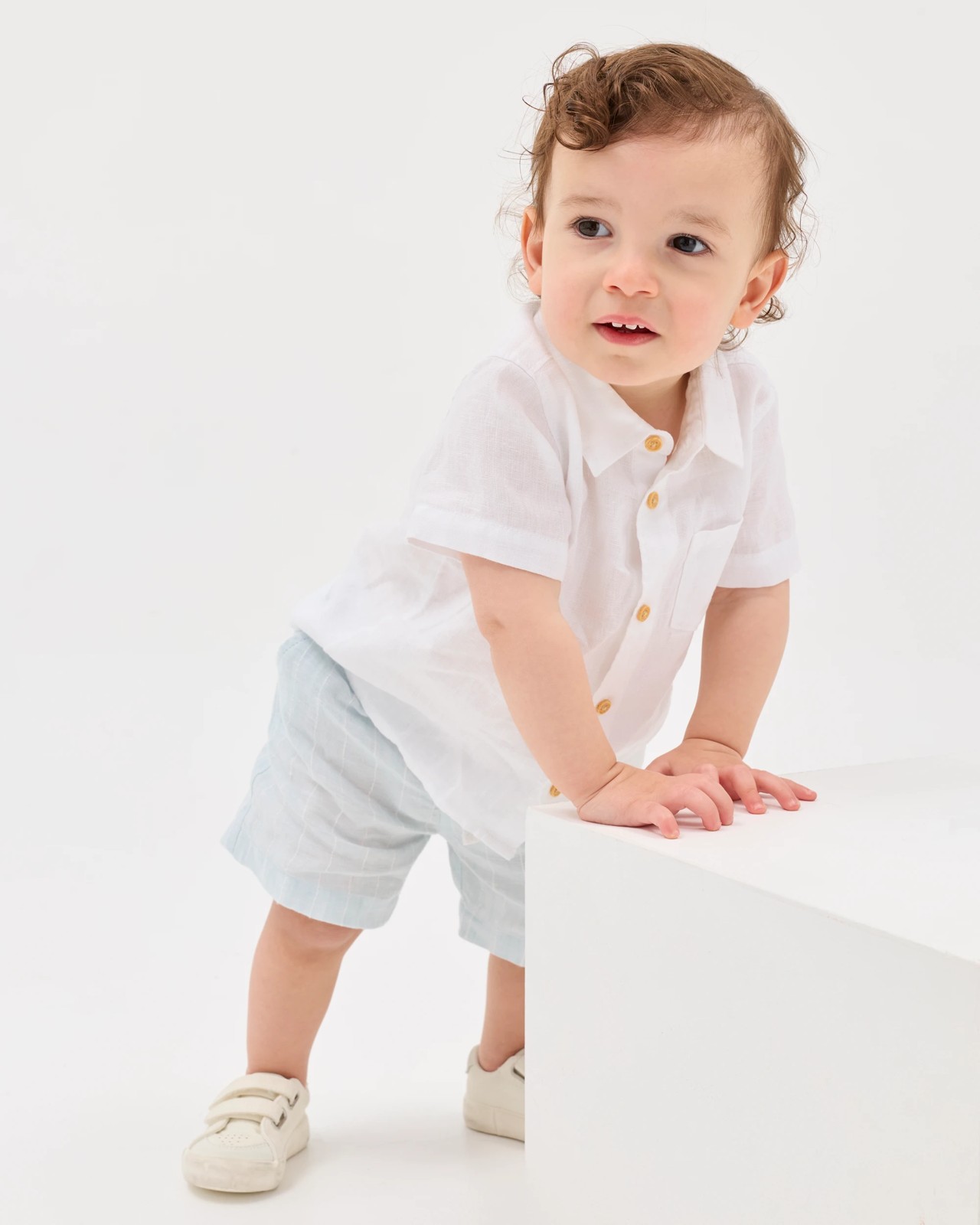 Baby European Linen Short Sleeve Shirt 3 of 5