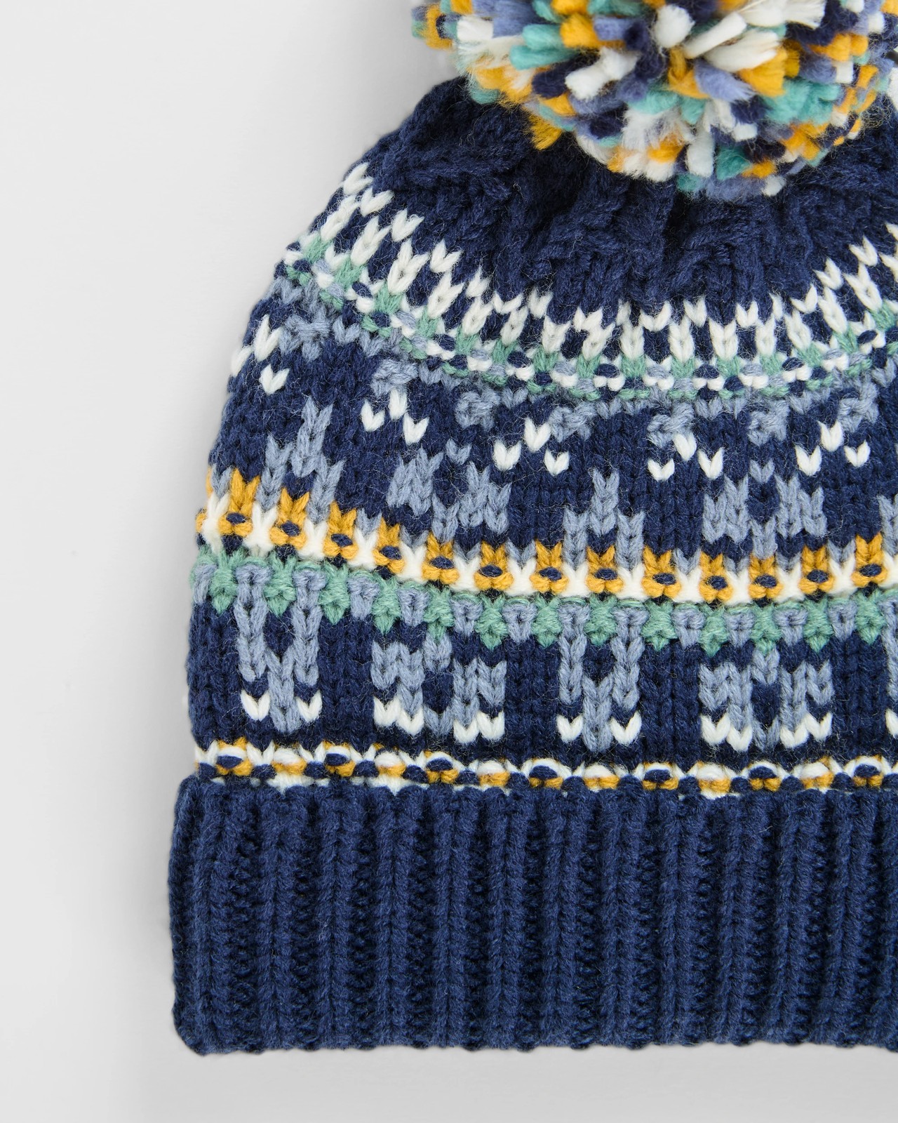 Chunky Fairisle Pom Pom Beanie 2 of 2