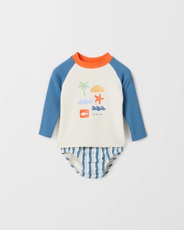 Baby Raglan Rash Vest & Nappy Cover 2 Piece Swim Set