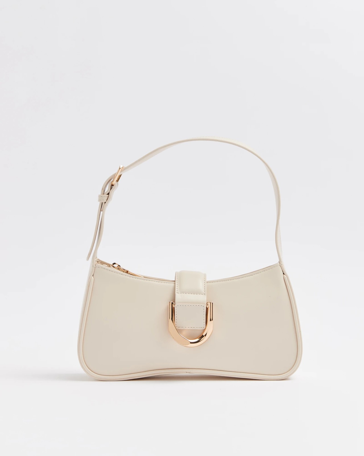 Buckle Detail Shoulder Bag Cream Target Australia