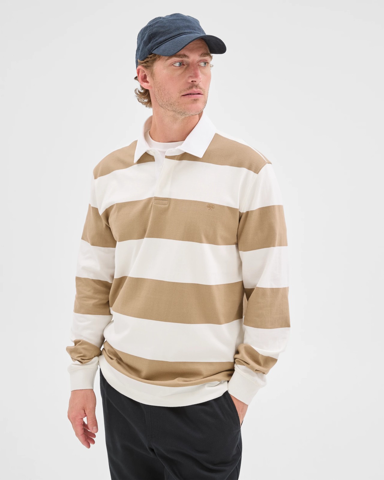 Australian Cotton Long Sleeve Rugby Stripe Polo Top 6 of 6
