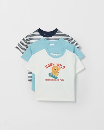 Baby Organic Cotton 3 Pack Relaxed T-Shirts