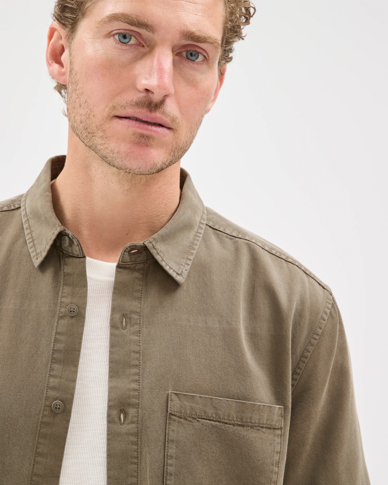 Long Sleeve Washed Shirt - Grape Leaf 3 of 6