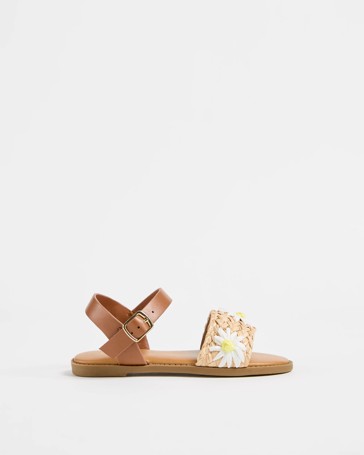 Girls Junior Straw Daisy Sandal