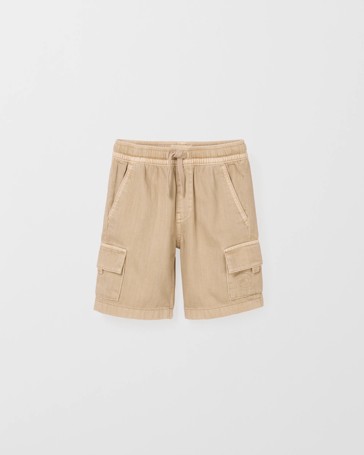 Denim Pull On Cargo Shorts