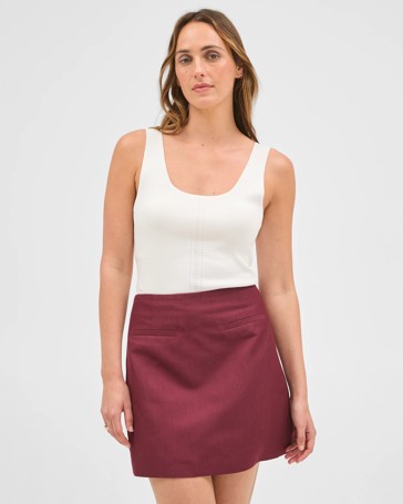 Preview Textured Tailored Mini Skirt