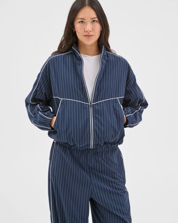 Active Motion Stripe Zip Through Jacket