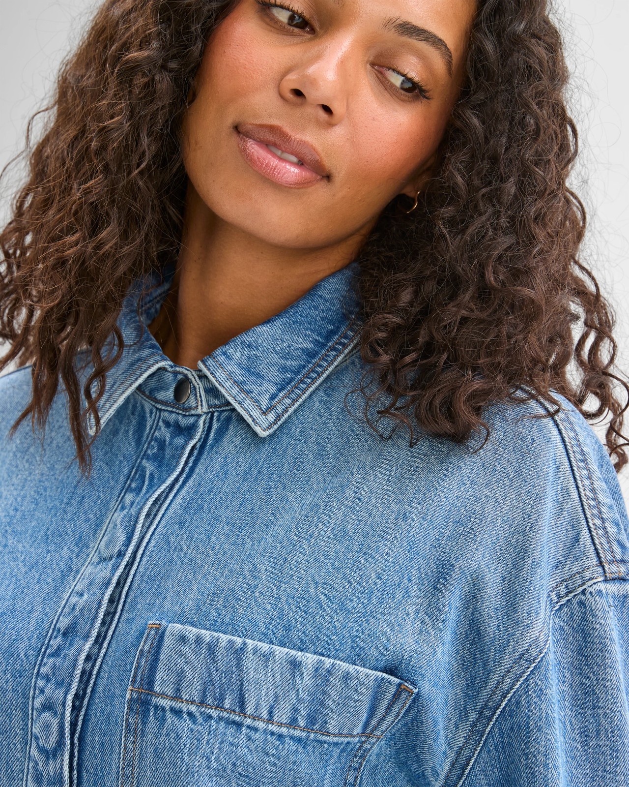 Belted Denim Shacket 5 of 6