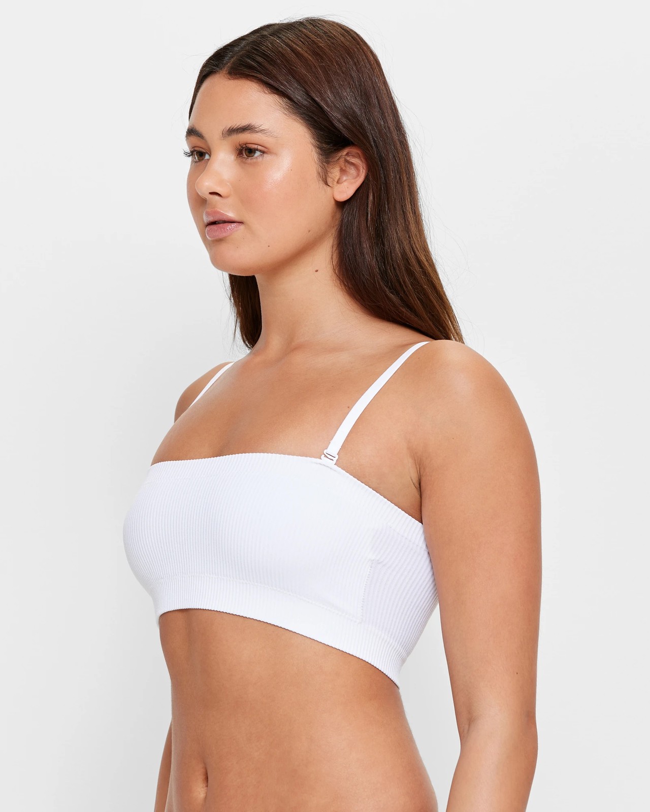 Heritage Rib Wirefree Bandeau Crop Bra - Lily Loves