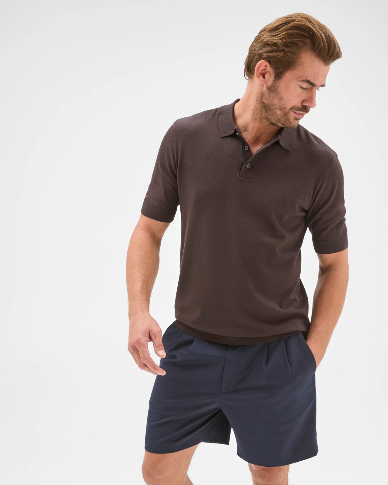 Preview Relaxed Fit Tailored Shorts - Navy 5 of 6