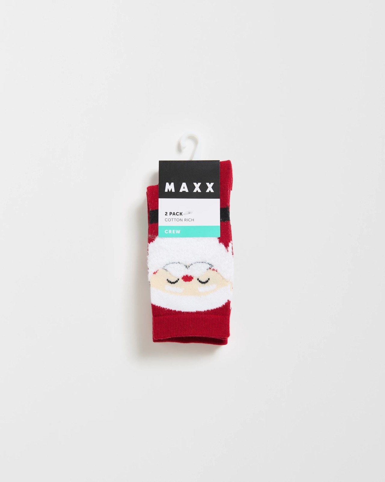 Maxx Cotton Applique Christmas Casual Socks - Santa Red 3 of 3