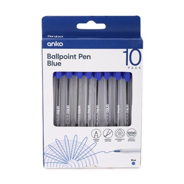 Ballpoint Pens  10 Pack Blue - Anko