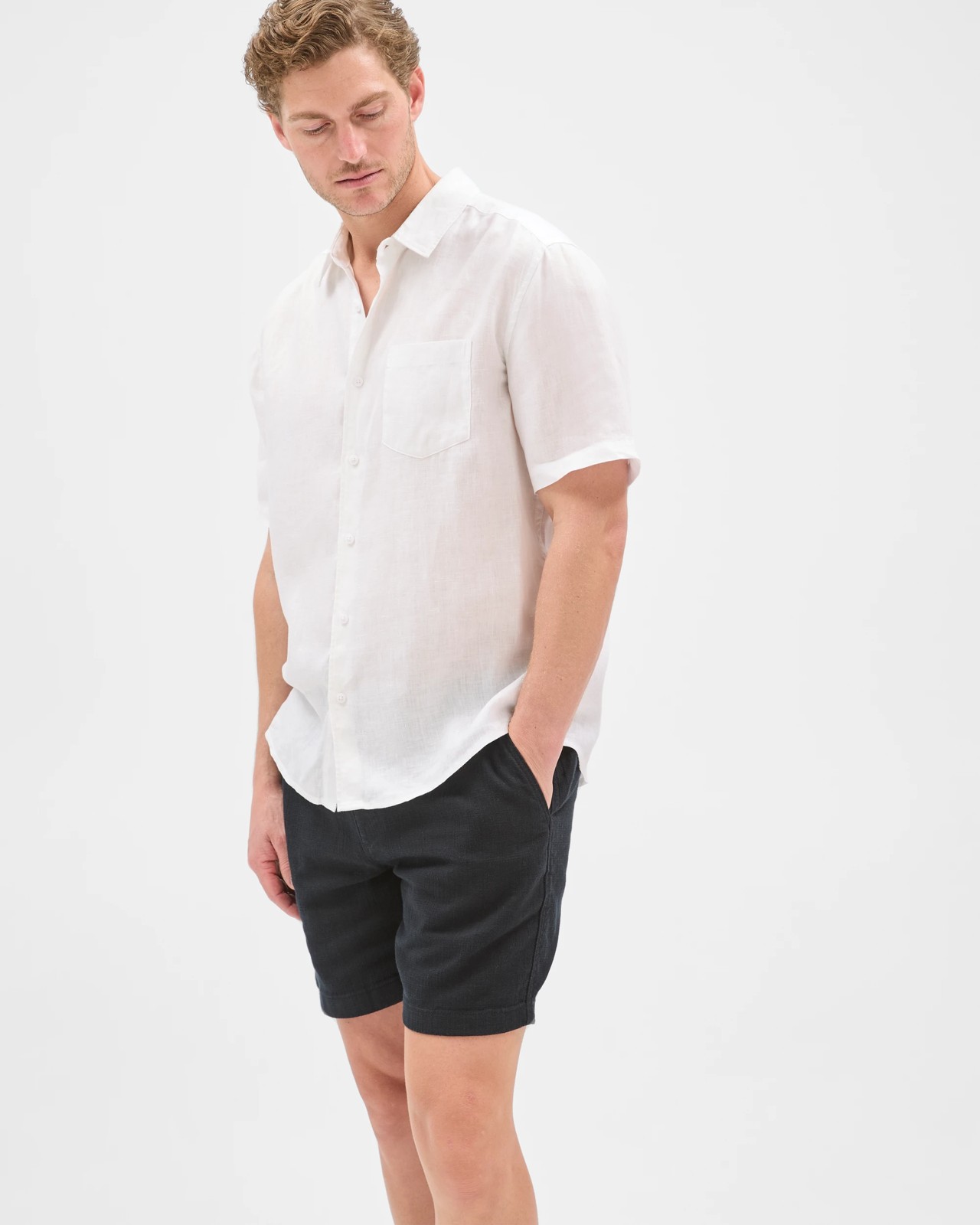 Australian Cotton Textured Shorts - Black 2 of 6