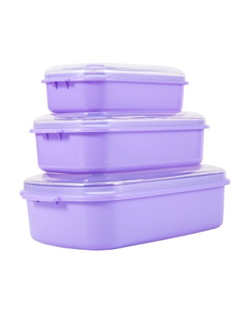 Anko Set of 3 Food Storage Containers - Purple