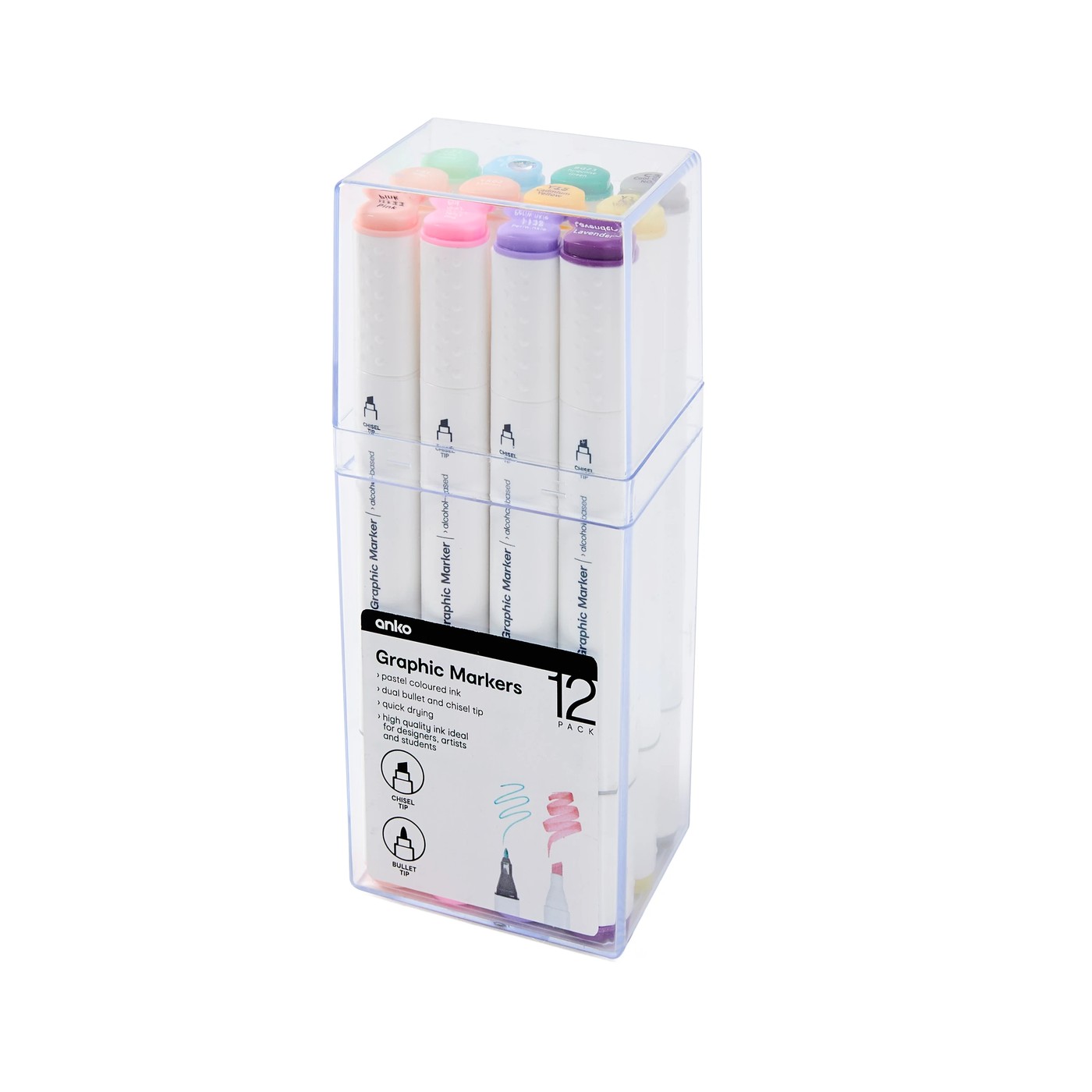 Dual Tip Graphic Markers, 12 Pack - Anko 3 of 6