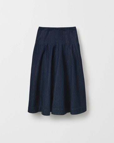 Petites Drop Waist Denim Maxi Skirt