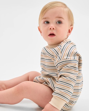 Baby Organic Cotton Long Sleeve Waffle Bodysuit