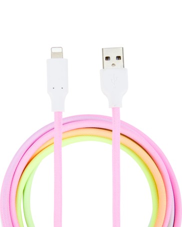 2m Lightning Cable, Pastel Rainbow - Anko