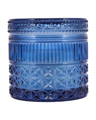 Anko Blue Embossed Glass Candle