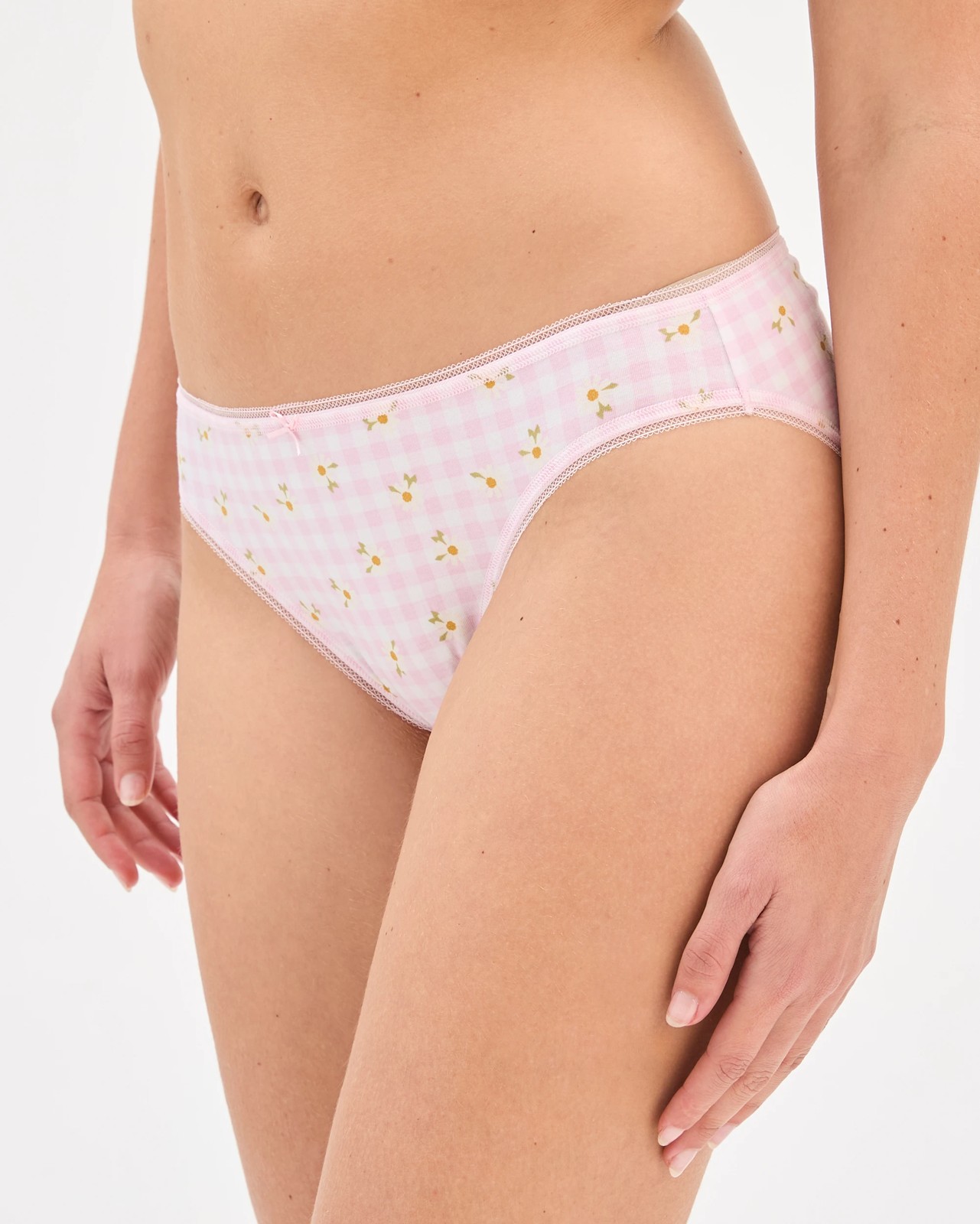 Australian Cotton 5 Pack Bikini Briefs - Gingham Daisies 3 of 5