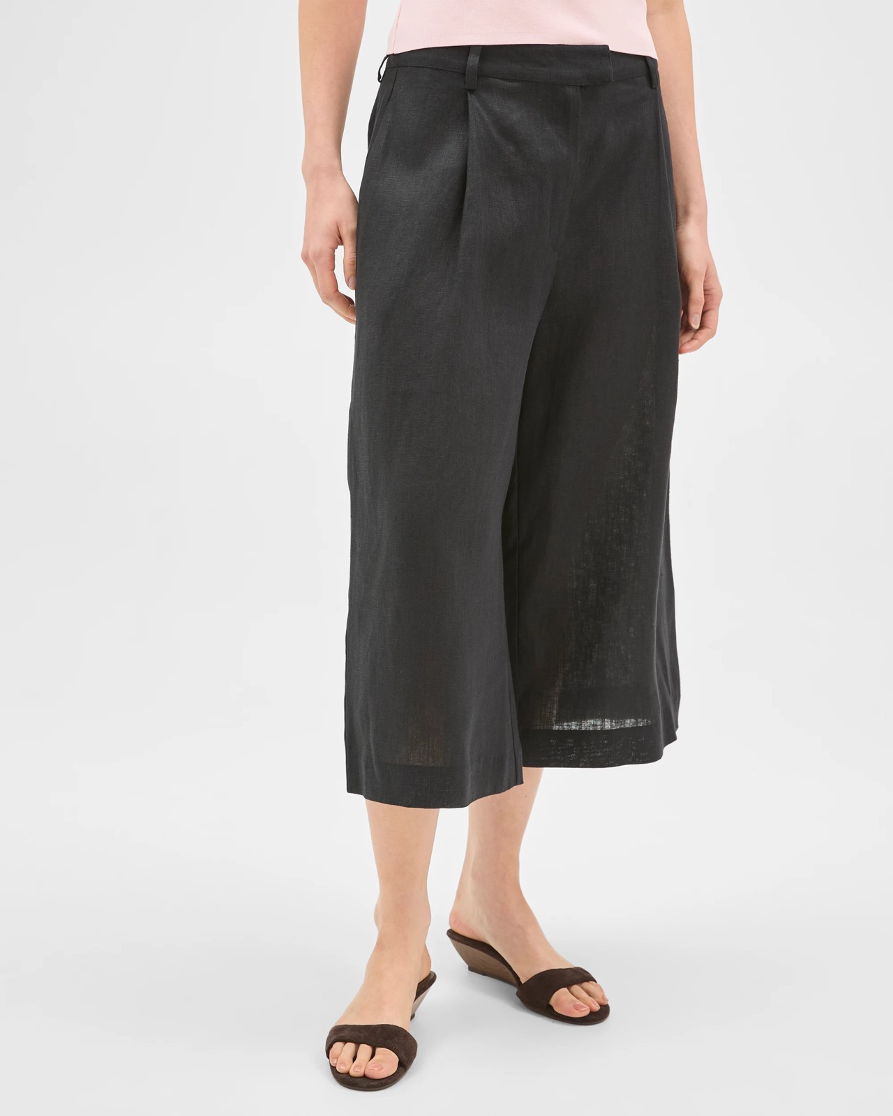 Lily Loves European Linen Culotte Pants - Black 2 of 6