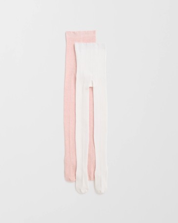 Maxx Australian Cotton Blend 2 Pack Girls Casual Rib Tights