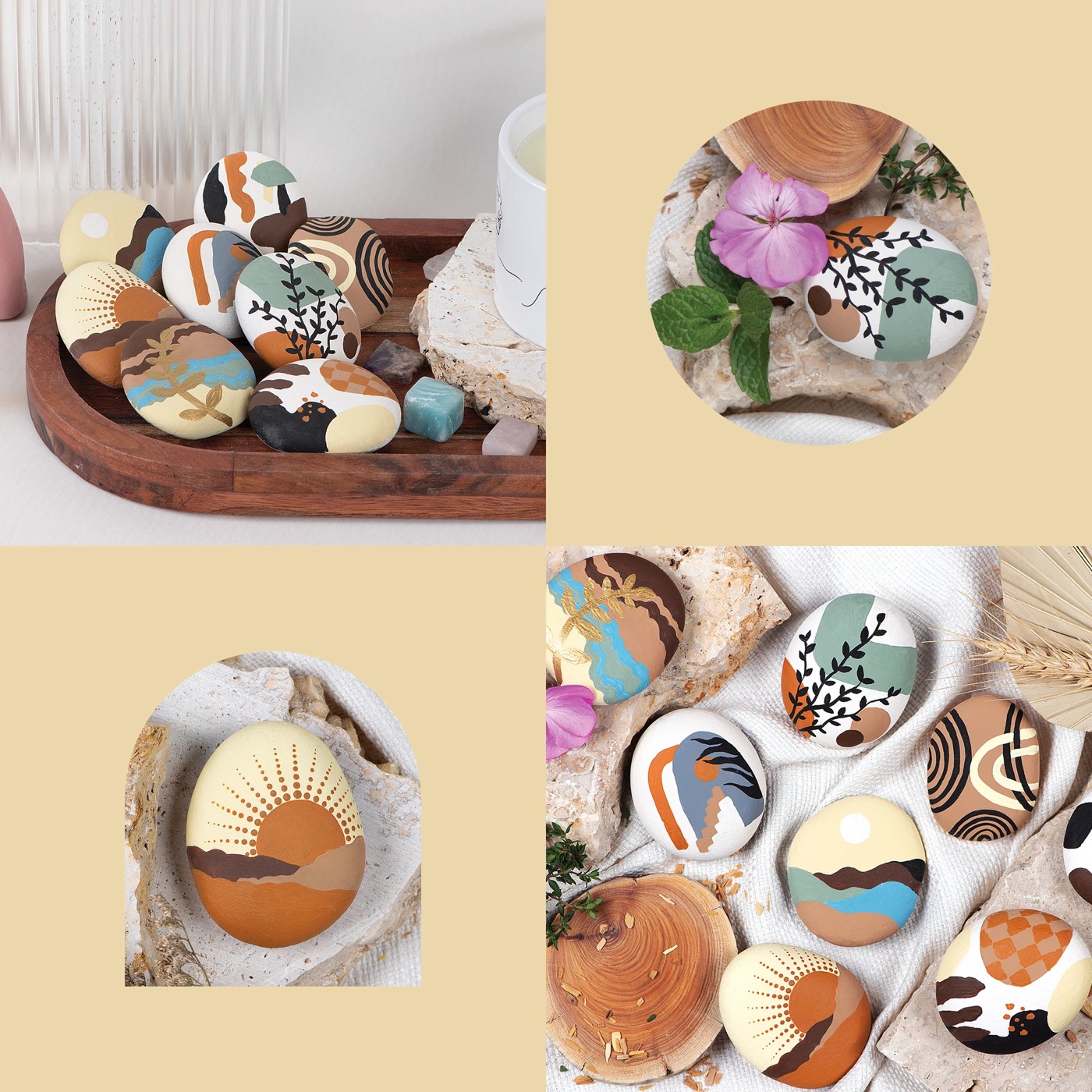 Hinkler Animal Rock Painting Box Set - DIY Rock Painting for Adults -  Rocks, Brush, Paint Included - Mandala Stone Artist - Create Rock Artwork  at