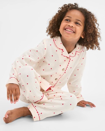 Australian Cotton Younger Girls Double Cloth Woven Pyjama Set